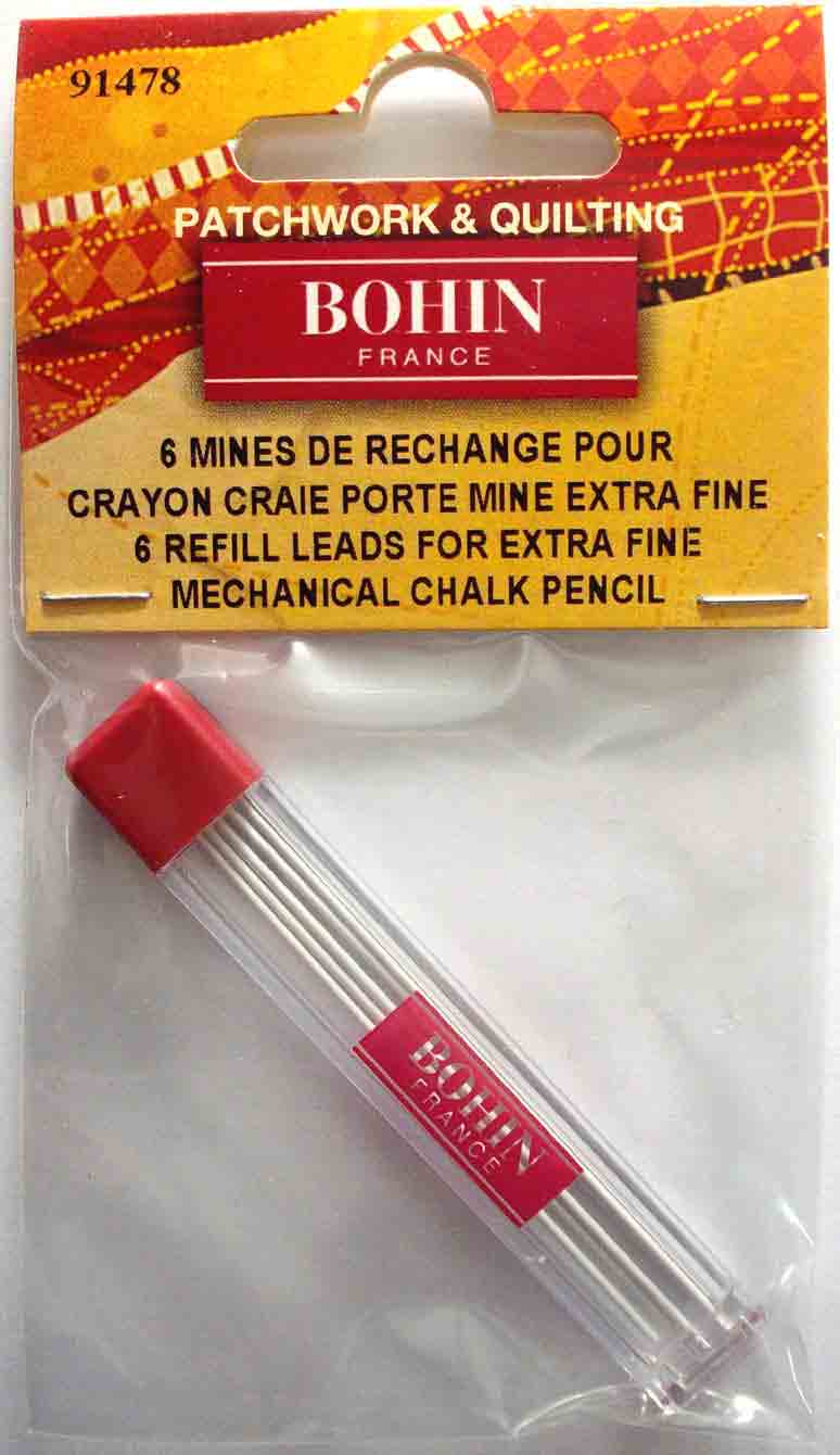 PENCIL REFILL,.9MM,WHT,6PC (BOHIN/91478)