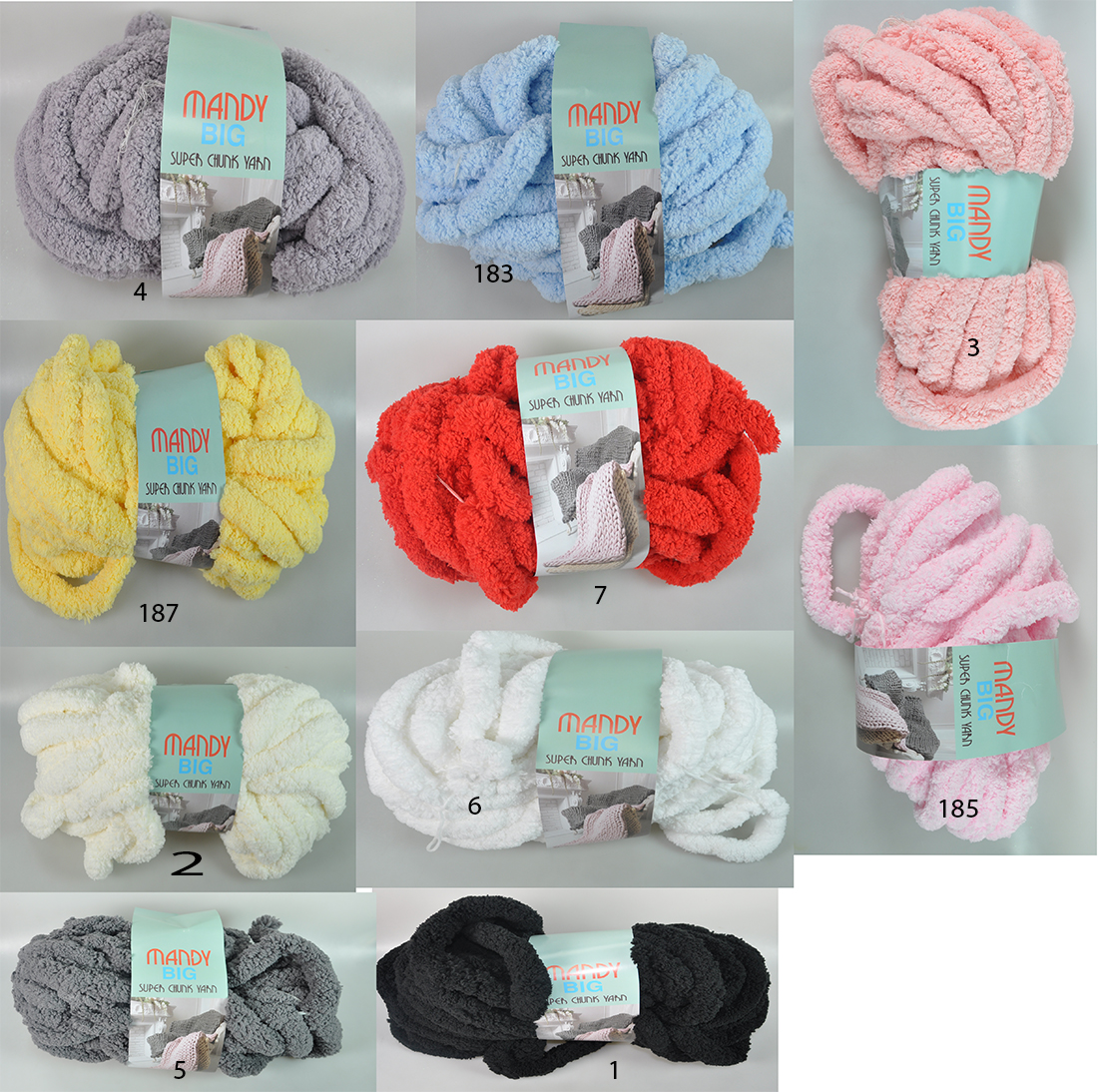 SUPER CHUNK YARN:300Gx3BL(900G (MANDY/BIG) 1 SUPER CHUNK YARN:300Gx3BL(900G (MANDY/BIG)