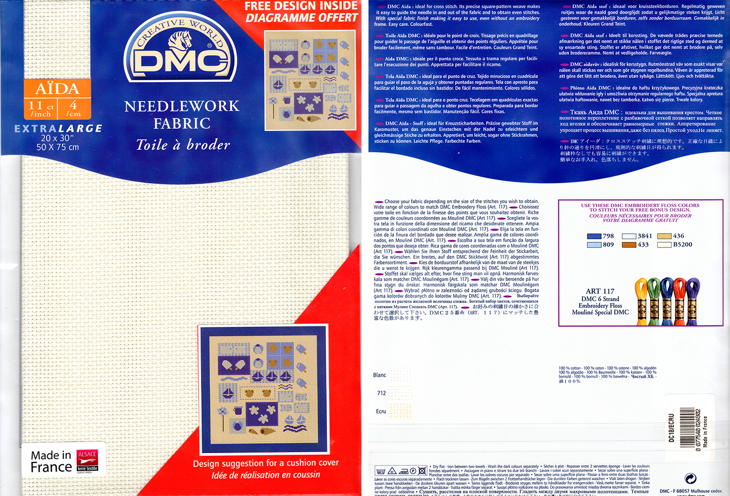 NEEDLE WORK FABRIC:20x30" (DC18/ECRU)