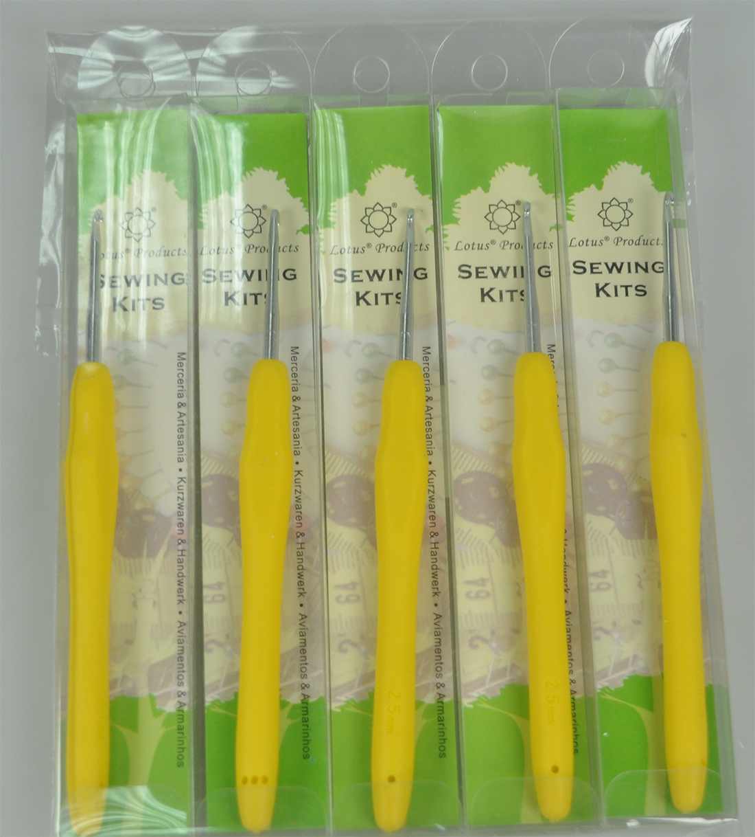 SOFT HANDLE CROCH HOOK:5PC/PKT (LOTUS/CH-2.5MM)