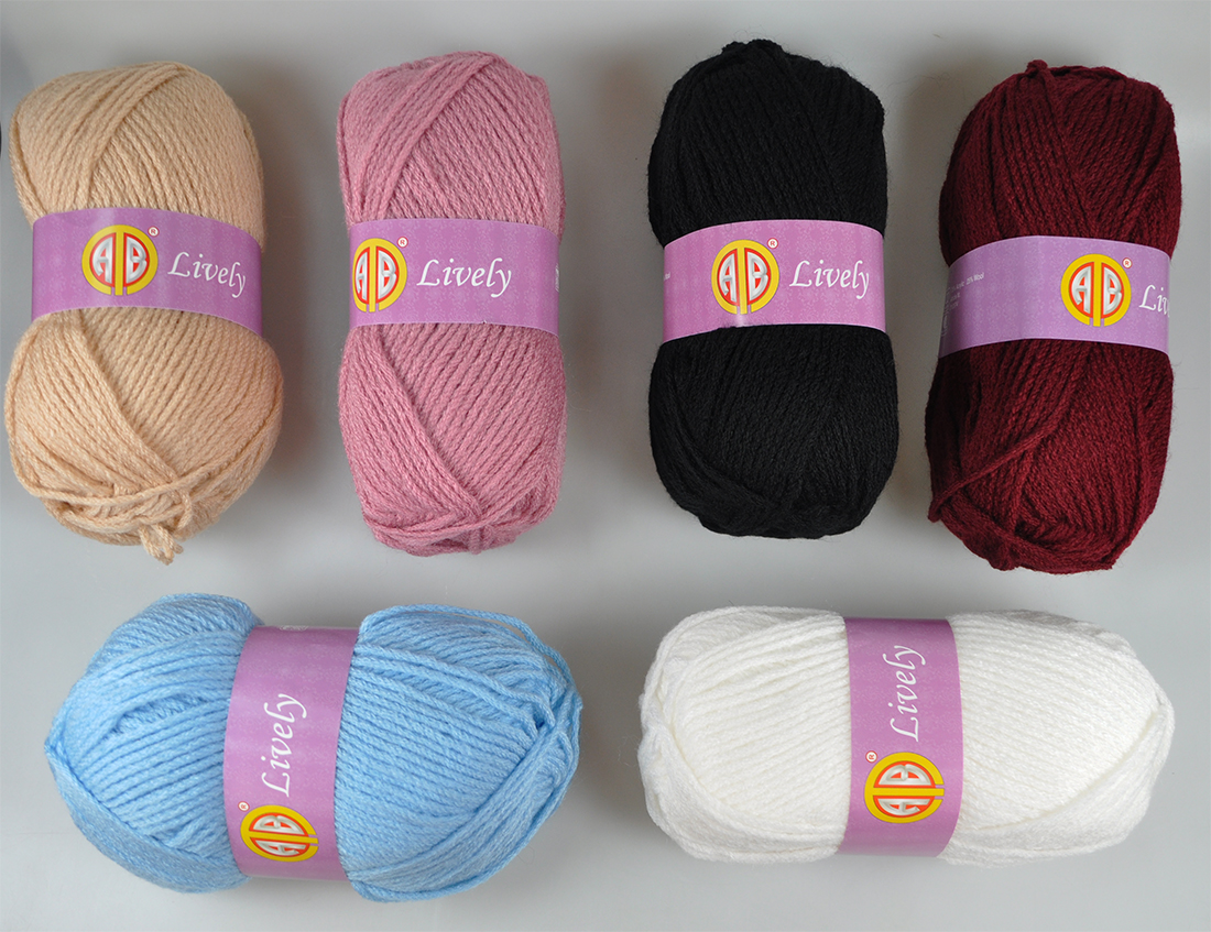 **ACRYLIC YARN:5BLS/PKT(500GRM (LIVELY) 1 **ACRYLIC YARN:5BLS/PKT(500GRM (LIVELY)