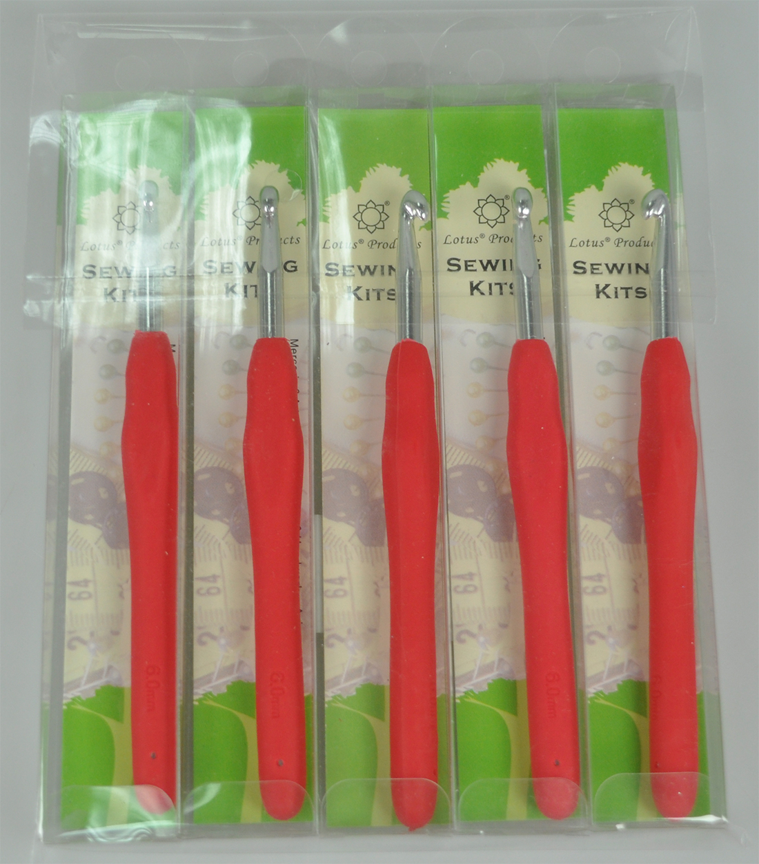 SOFT HANDLE CROCH HOOK:5PC/PKT (LOTUS/CH-6MM) 1 SOFT HANDLE CROCH HOOK:5PC/PKT (LOTUS/CH-6MM)