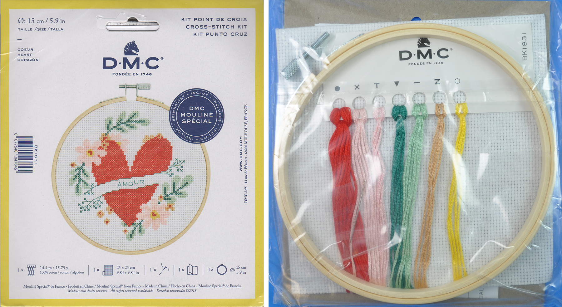 CROSS STITCH HOOP KIT (BK1831L/PCS) 1 CROSS STITCH HOOP KIT (BK1831L/PCS)