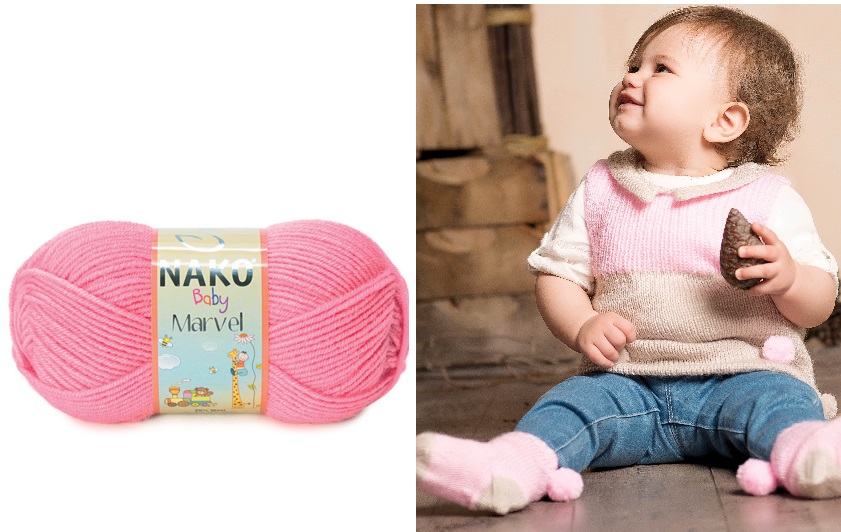 **ACR.WOOL YARN:5BLx50GR(250GR (NAKO/BABY MARVEL)