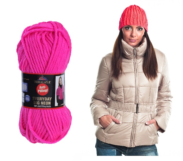 ACR.WOOL YARN:100GRx5BL(500GR) (HIM/E.DAY BIG NEON)