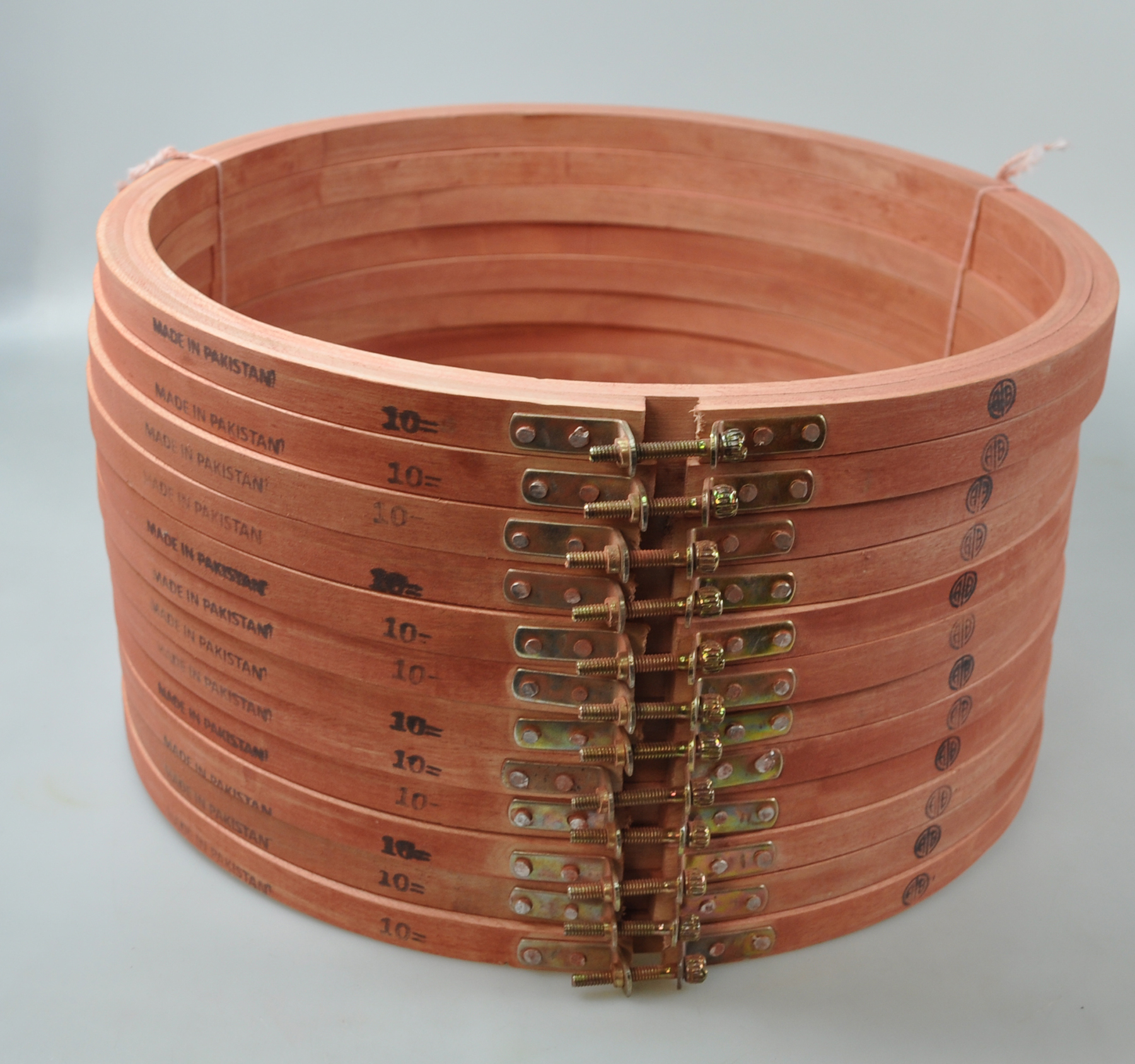 WOOD EMB WOOD EMB.HOOP-10" (ZHM/BROWN-10)