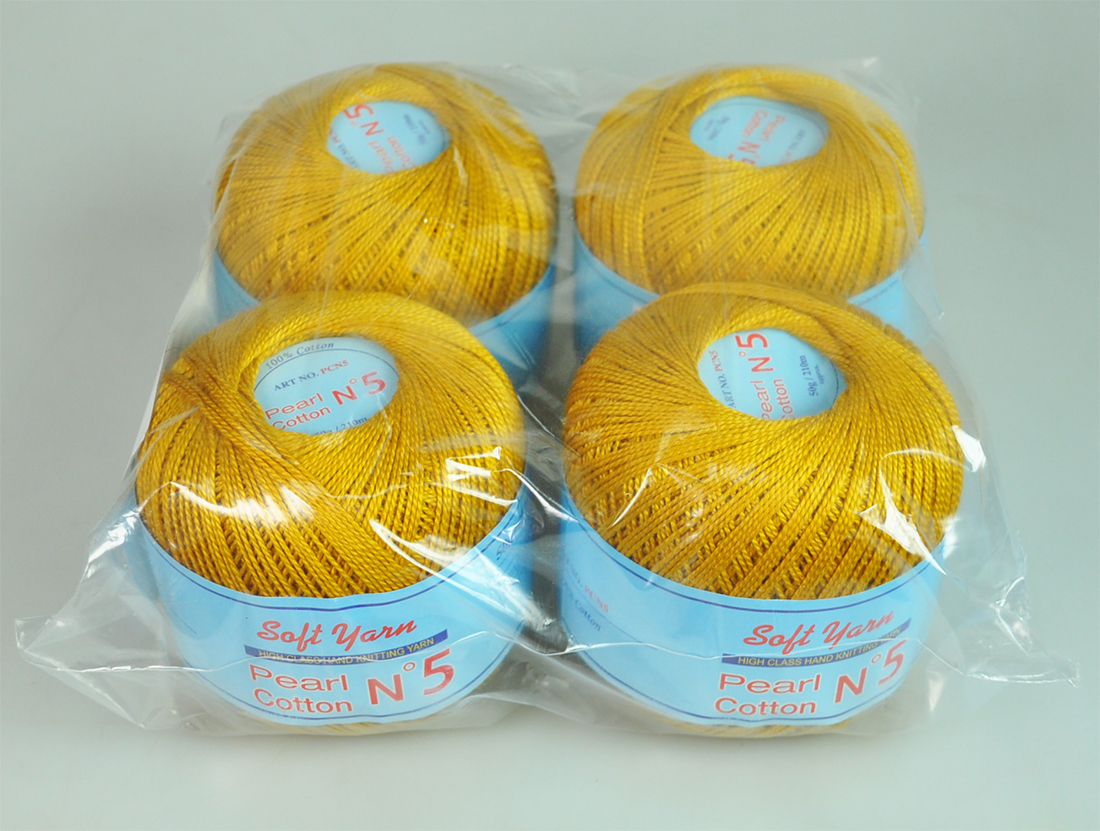 COT.KNIT YARN:50GRx4(200GRM) (PEARL COTTON-5)