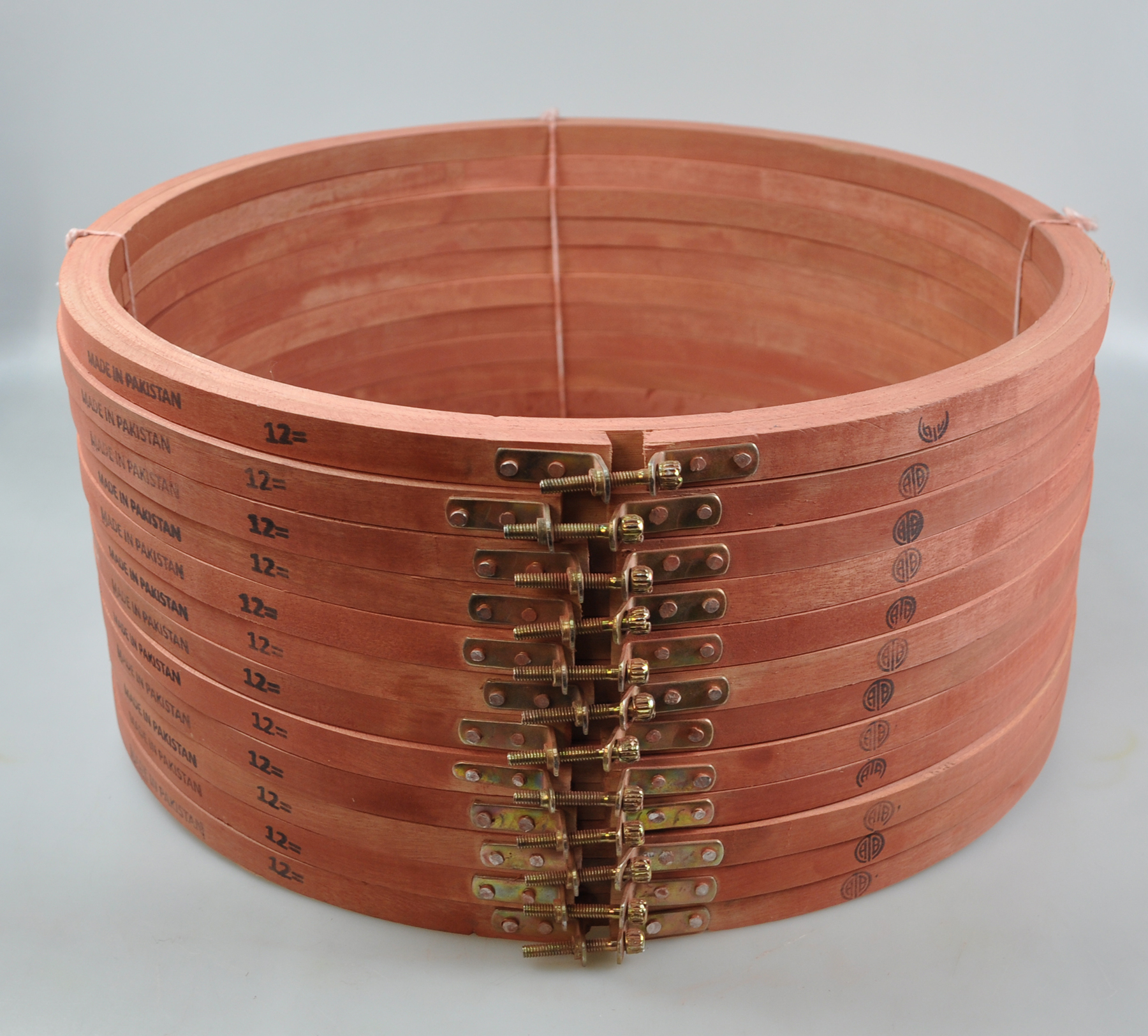 WOOD EMB WOOD EMB.HOOP-12" (ZHM/BROWN-12)