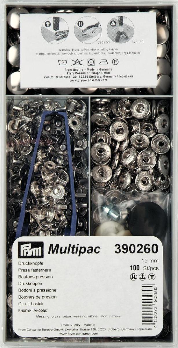 PRESS FASTNERS:15MM:100SET (390260) 1 PRESS FASTNERS:15MM:100SET (390260)