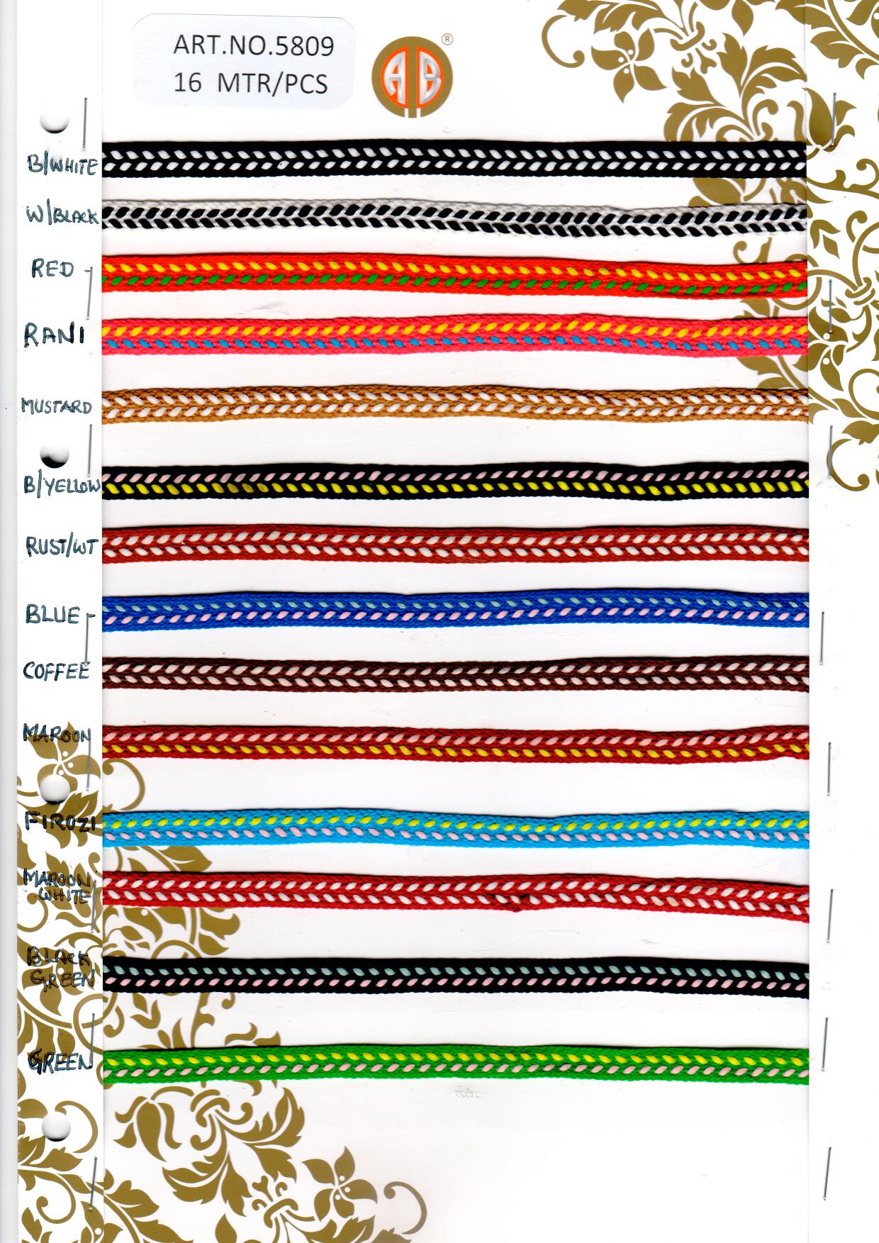 LACE TRIMMING;16MTR (5809) 1 LACE TRIMMING;16MTR (5809)