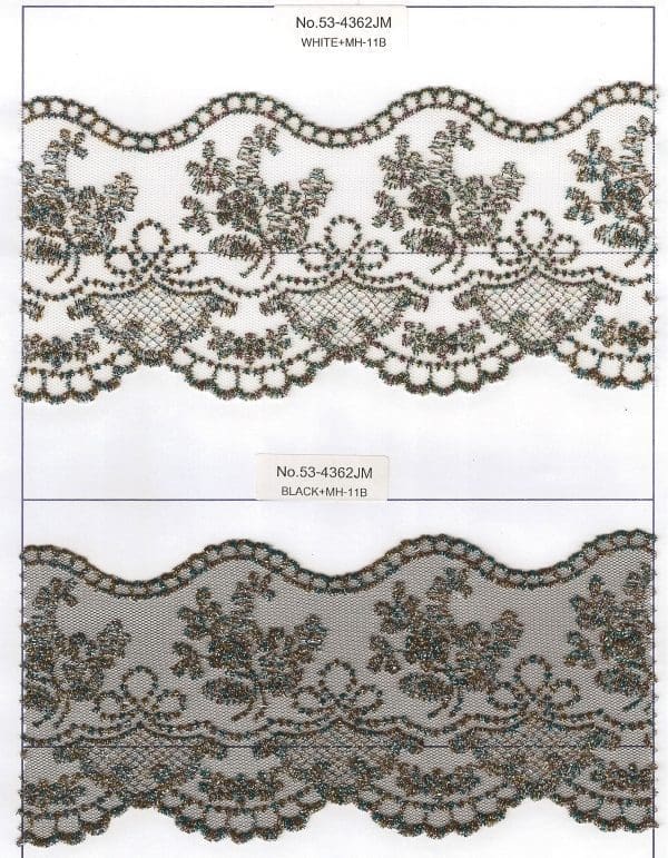 **LACE W/JAPAN MET.YARN:4" (D-53-4362JM)