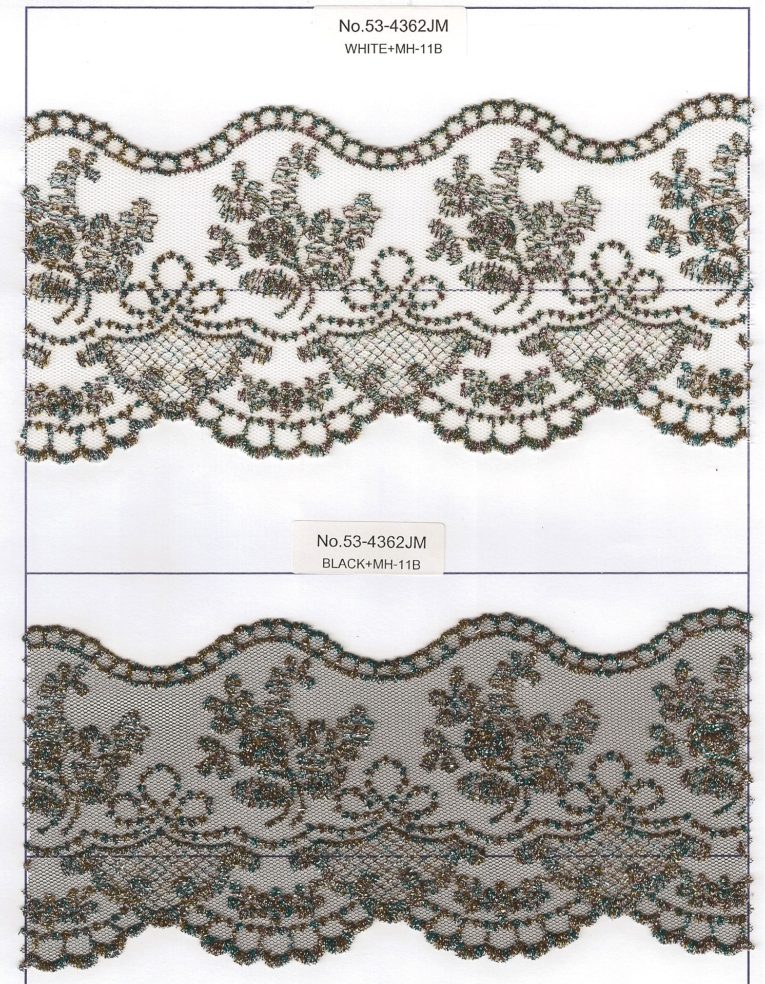 **LACE W/JAPAN MET **LACE W/JAPAN MET.YARN:4" (D-53-4362JM)