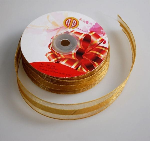 ORGANZA RIBBON G/MET YAYN:30YD (HL358-1-1/2)