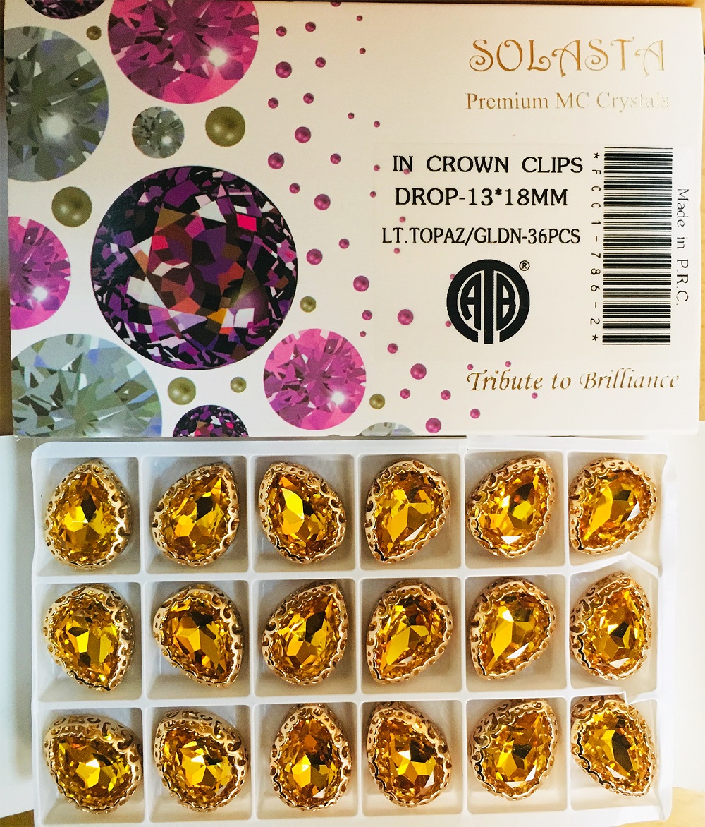 CRYSTAL STONES:36PC (DROP-13X18)