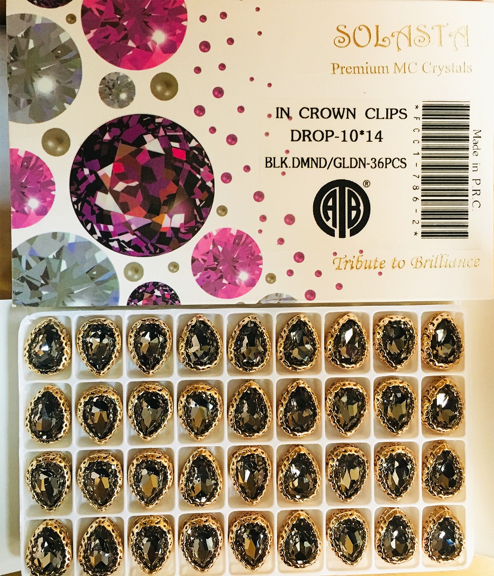 CRYSTAL STONES:36PC (DROP-10X14) 1 CRYSTAL STONES:36PC (DROP-10X14)