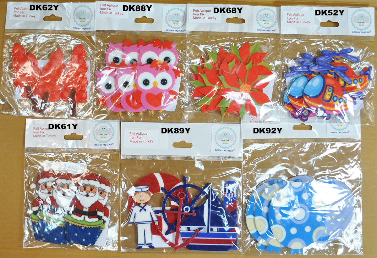 FELT APPLIQUE IRON FIX:6PC (DK-FELT/IRON) 1 FELT APPLIQUE IRON FIX:6PC (DK-FELT/IRON)