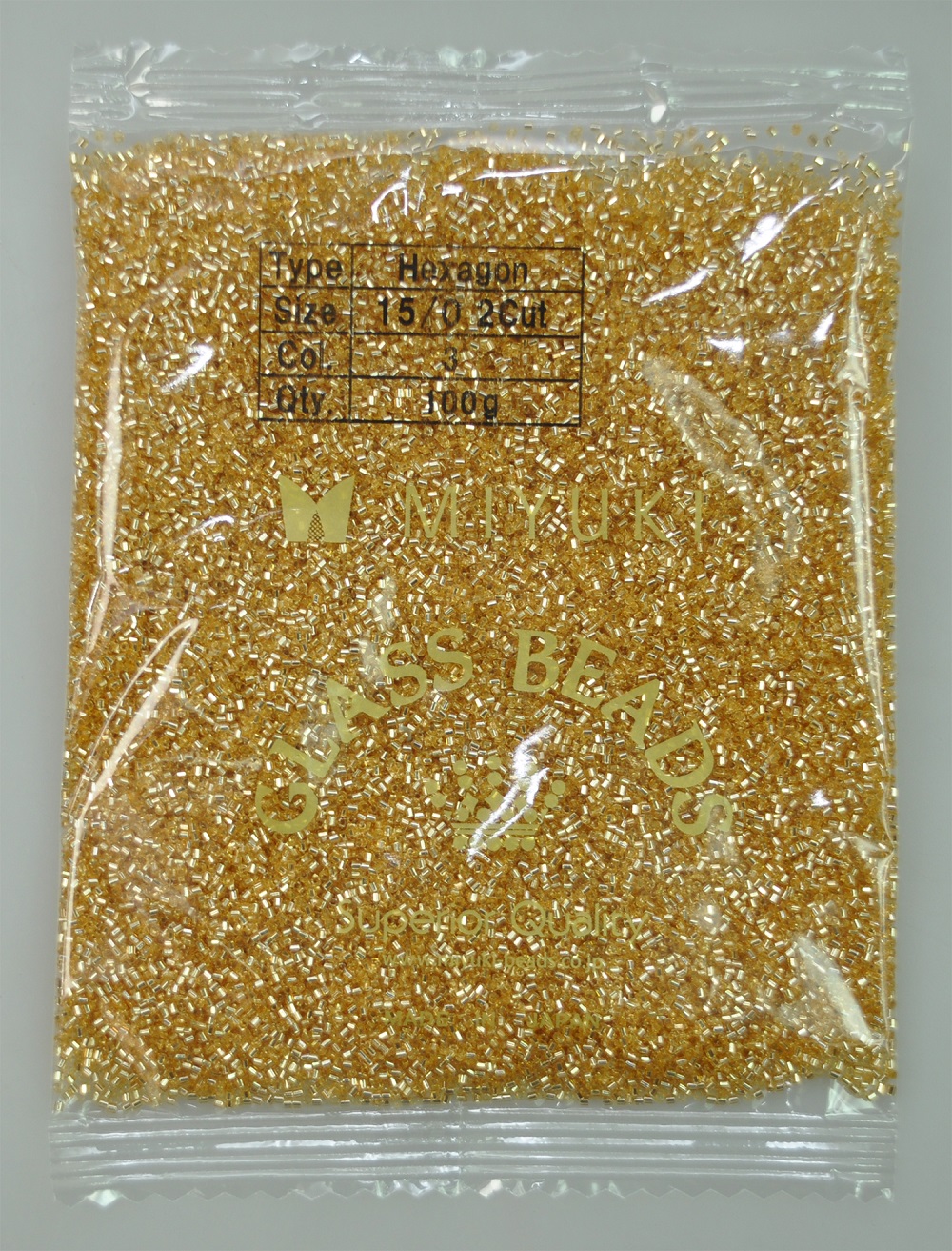 GLASS BEADS:2CUT#15/0 (MIY/2C-15/0-3)