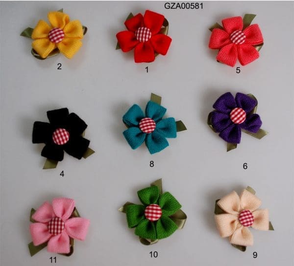 TEXTILE RIBBON FLOWER:10PC/PKT (GZA00581)