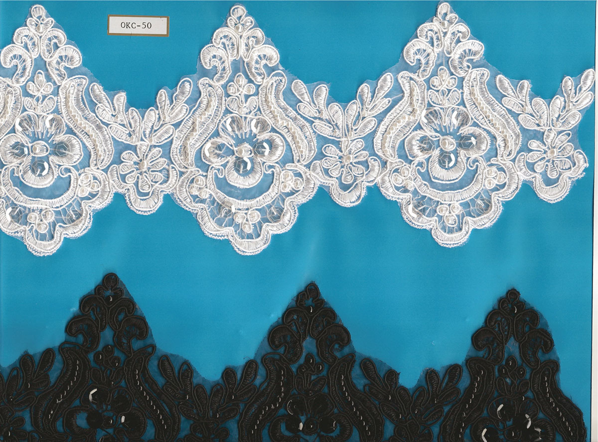 ORG ORG.EMB LACE W/BEAD & CORD (OKC-50)