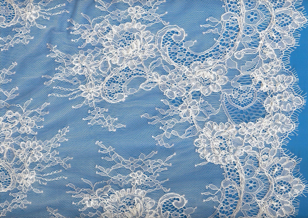 RASCHEL LACE W/BEAD & CORDING (OKC-281) 1 RASCHEL LACE W/BEAD & CORDING (OKC-281)