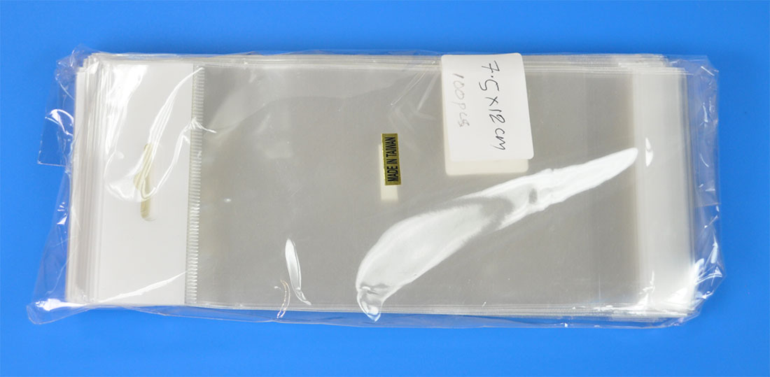 OPP BAG W/TOP;12*7.5CM;100PCS (OPP/TOP-7 OPP BAG W/TOP;12*7.5CM;100PCS (OPP/TOP-7.5CM)