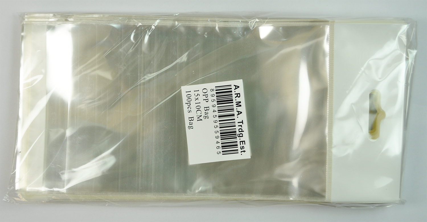 OPP BAG W/TOP:15*10CM;100PC (OPP/TOP-10CM) 1 OPP BAG W/TOP:15*10CM;100PC (OPP/TOP-10CM)