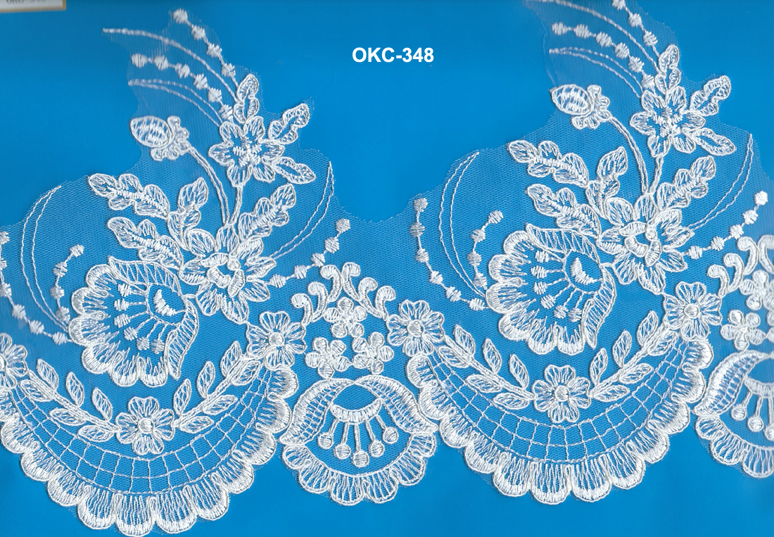 TULLE EMB LACE W/CORD (OKC-348) 1 TULLE EMB LACE W/CORD (OKC-348)