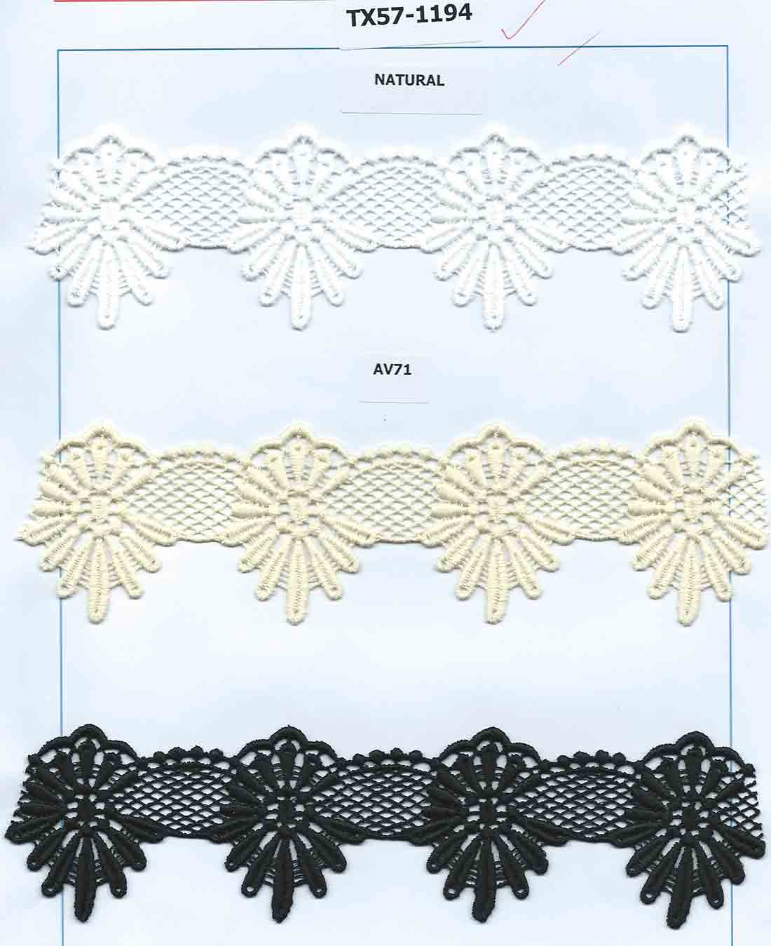 CH.CUT-LACE W/TEX :15Y:5 CH.CUT-LACE W/TEX :15Y:5.63CM (TX57-1194)