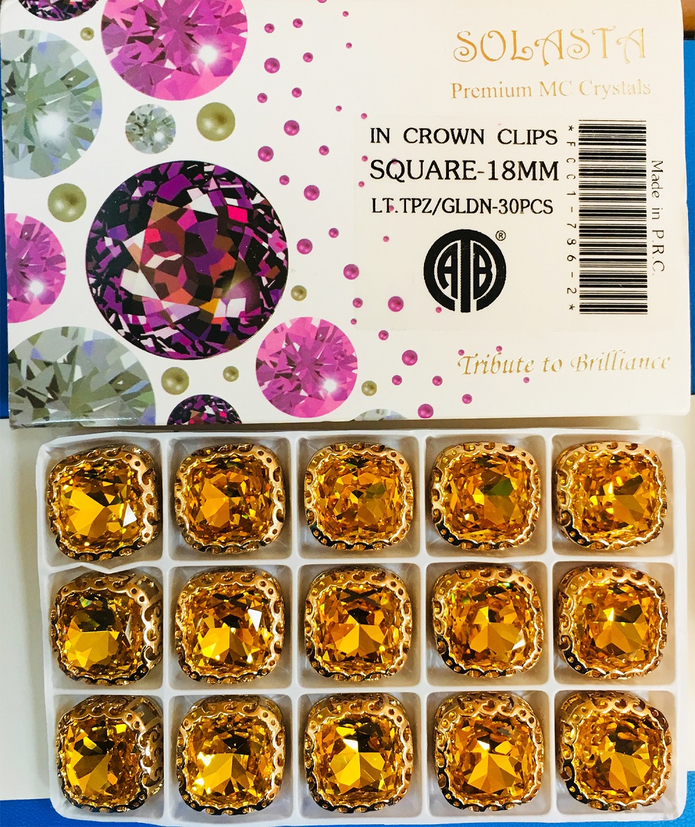 CRYSTAL STONE:30PC (SQUARE-18X18) 1 CRYSTAL STONE:30PC (SQUARE-18X18)