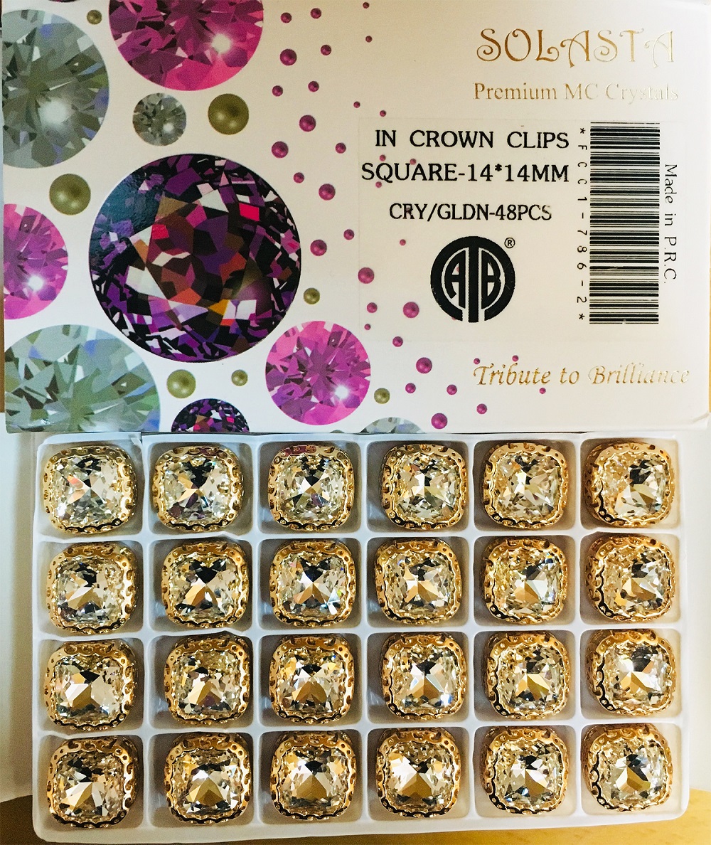 CRYSTAL STONE:48PC (SQUARE-14X14) 1 CRYSTAL STONE:48PC (SQUARE-14X14)