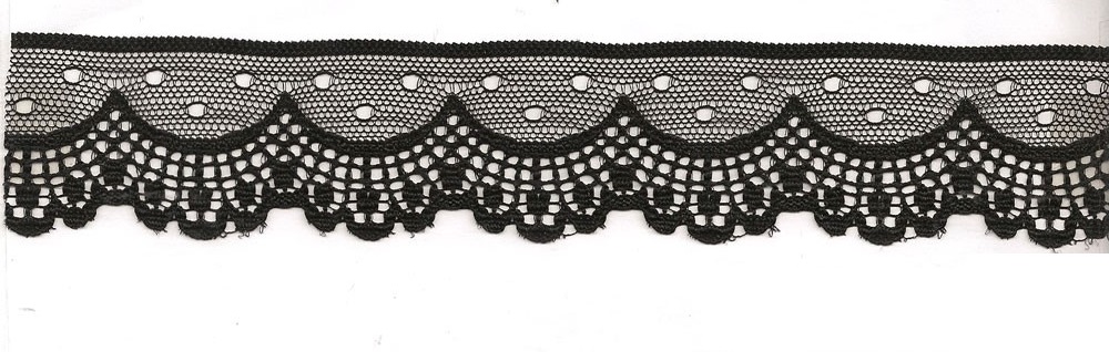 NYL.RASCHEL LACE:144YD:1.5″ (MWT027) - Black