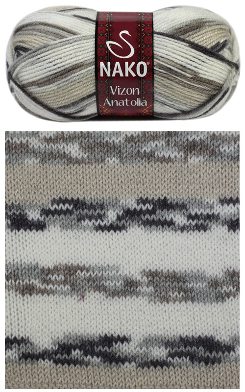 ACRY.WOOL YARN:5 BL (500G) (NAKO/VIZON ANATOLIA) - 80837