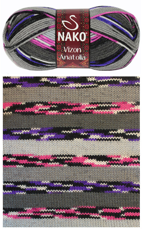 ACRY.WOOL YARN:5 BL (500G) (NAKO/VIZON ANATOLIA) - 80738