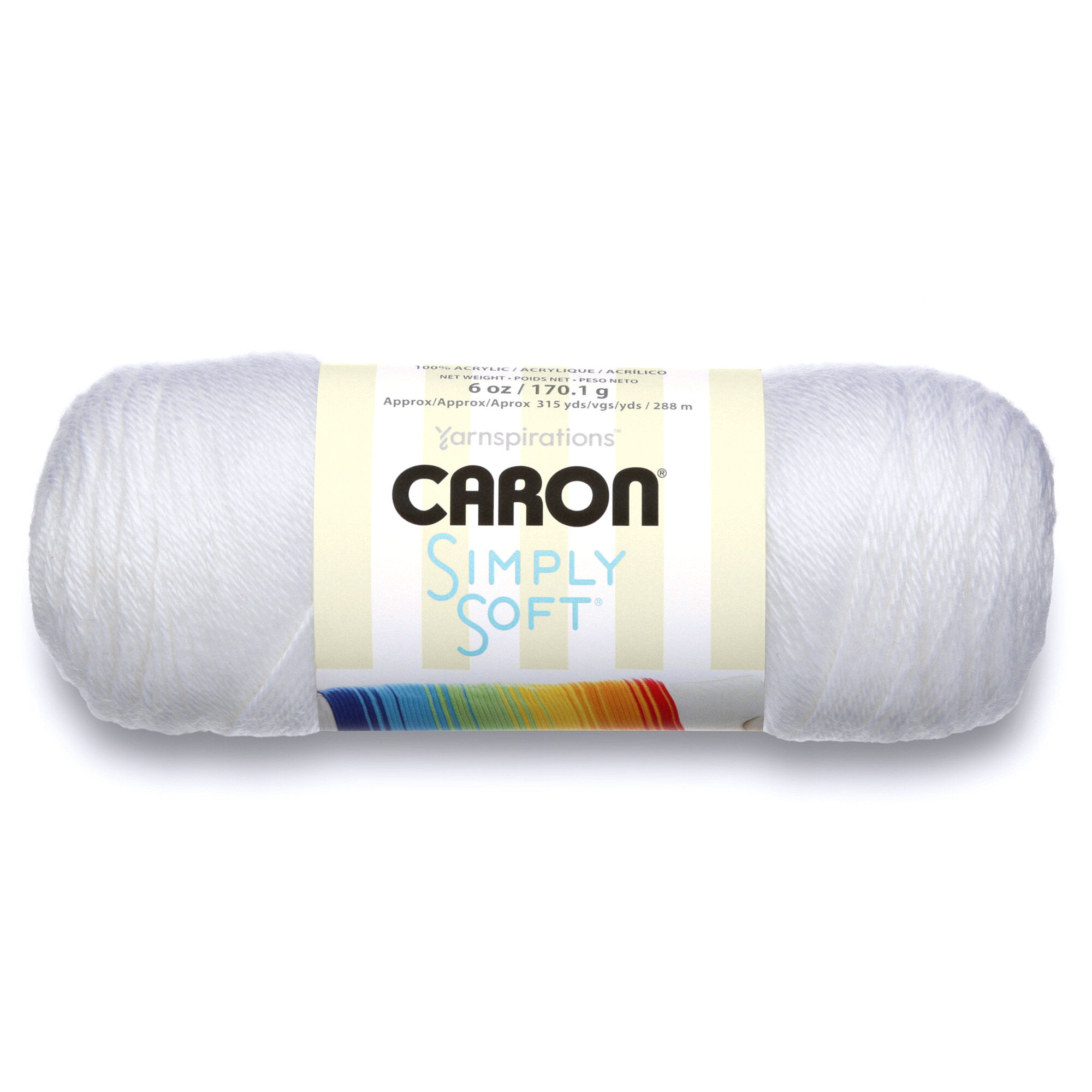 ACR. YARN:170GRx3BL (510GRM) (CARON/SIMPLY SOFT) - White