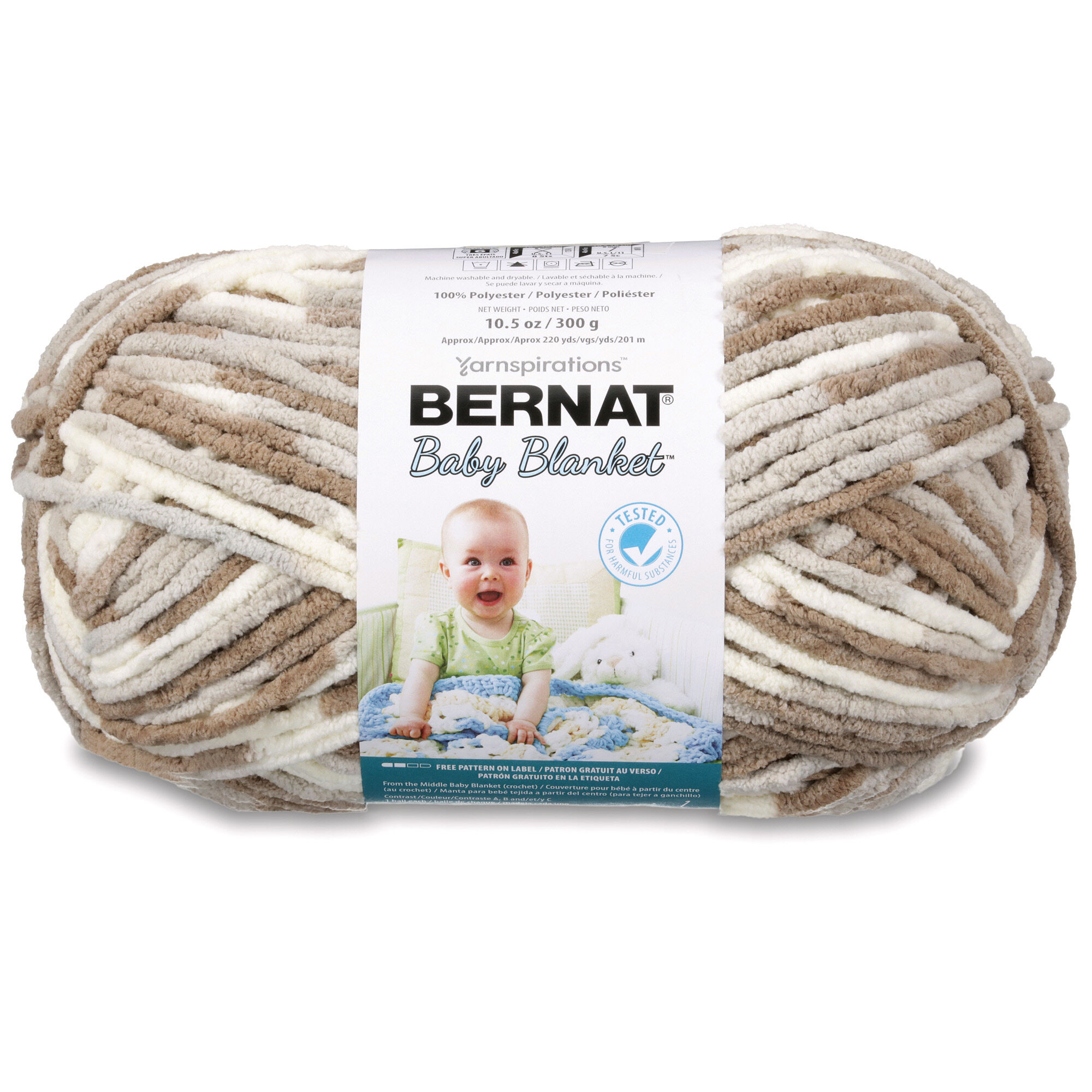 POL.WOOL YARN:100GRx3 (300GRM) (BERNAT/BABY BLANKET) - LITTLE SAND CASTLES