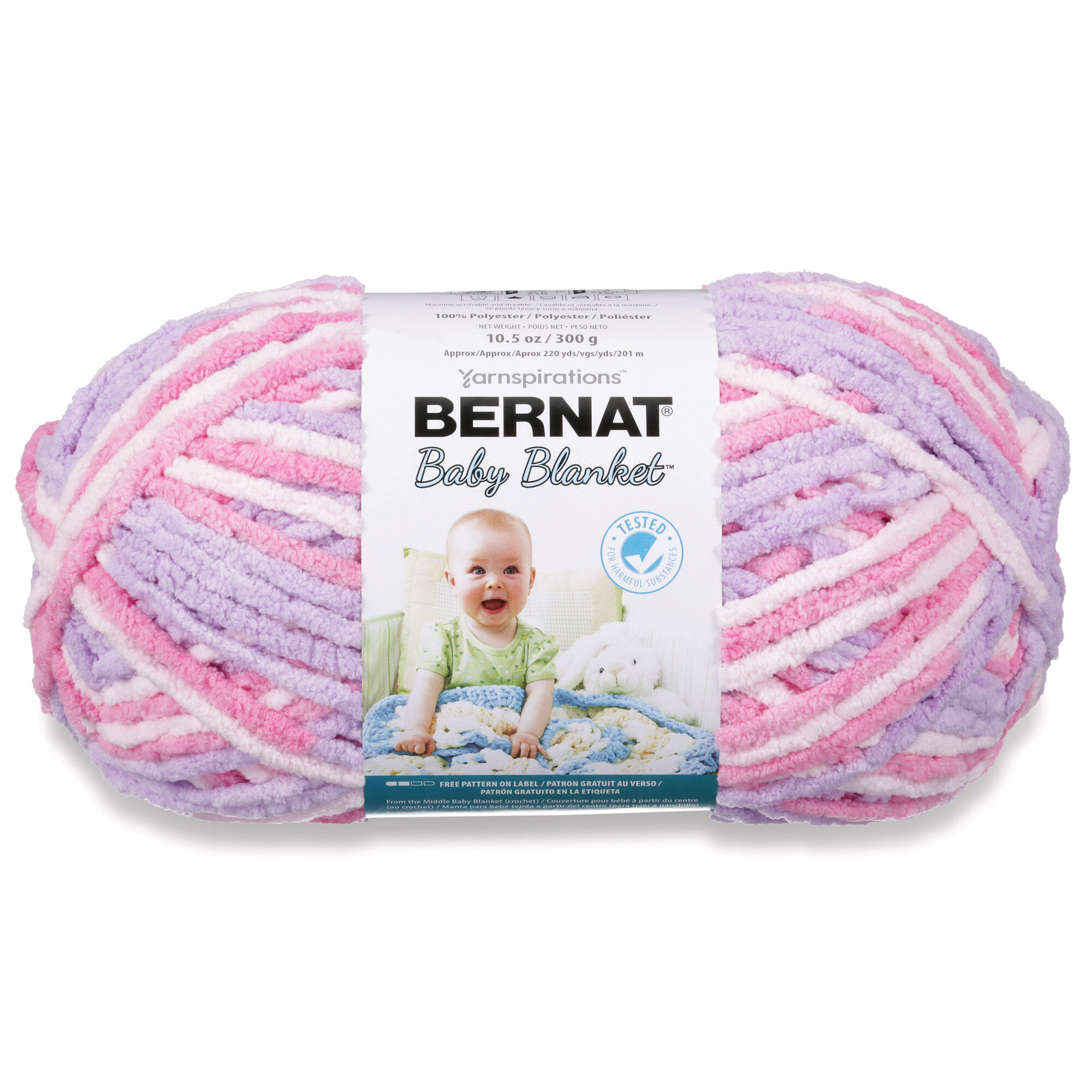 POL.WOOL YARN:100GRx3 (300GRM) (BERNAT/BABY BLANKET) - PRETTY GIRL