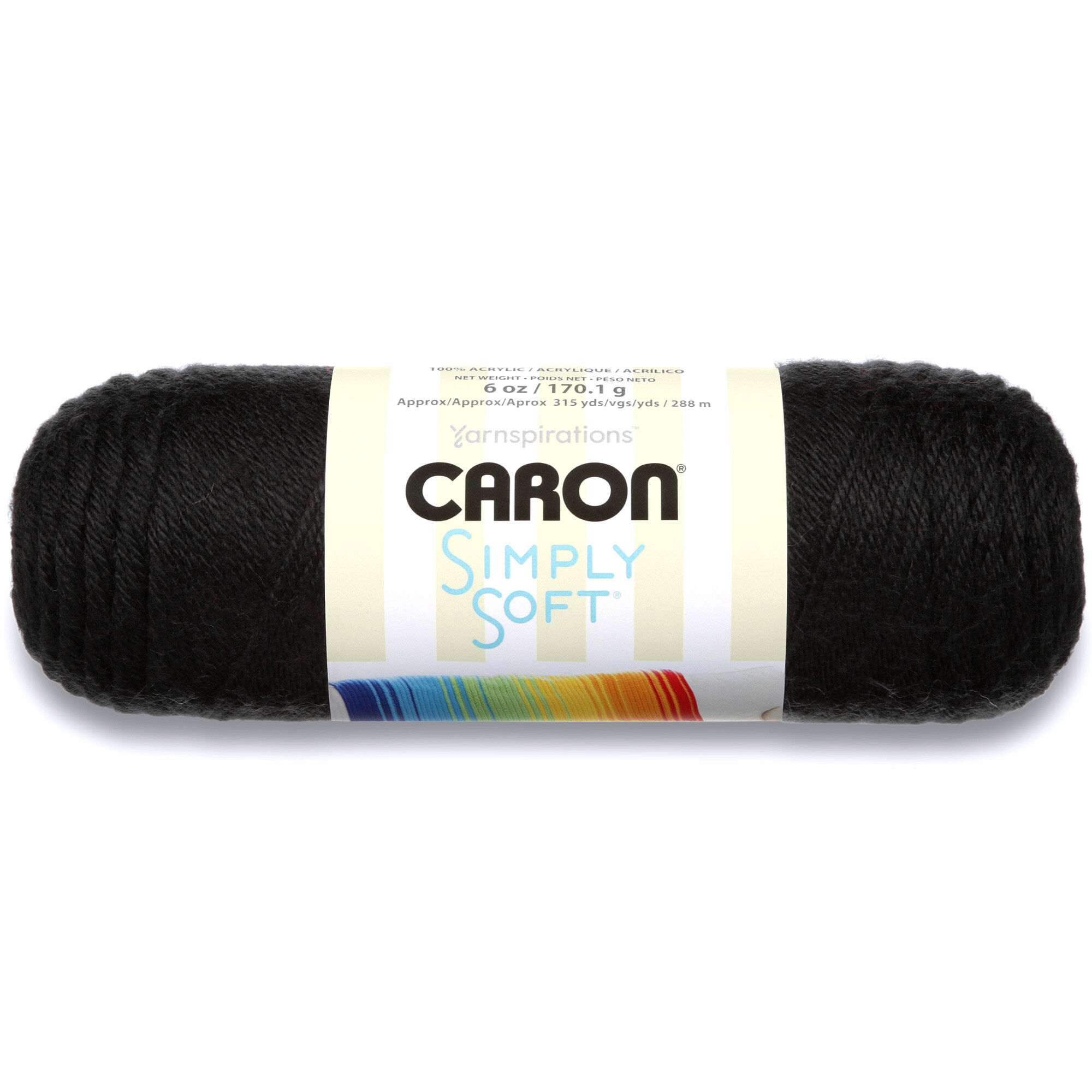 ACR. YARN:170GRx3BL (510GRM) (CARON/SIMPLY SOFT) - Black