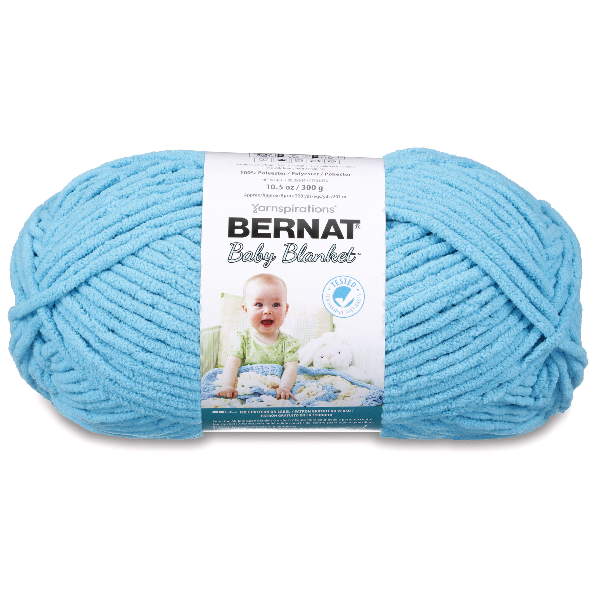 POL.WOOL YARN:100GRx3 (300GRM) (BERNAT/BABY BLANKET) - BABY TEAL