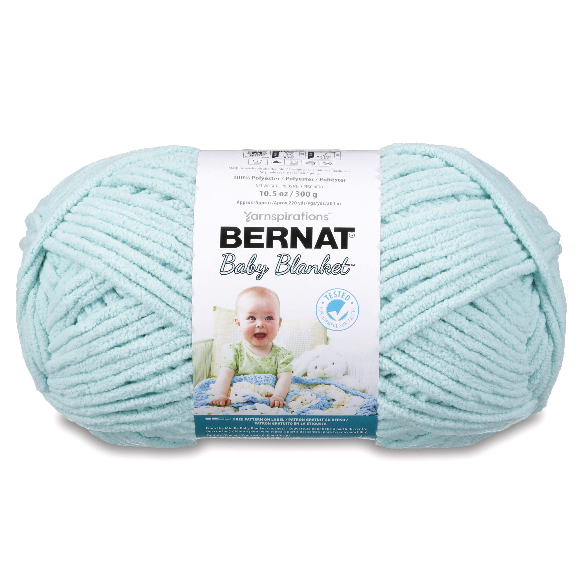 POL.WOOL YARN:100GRx3 (300GRM) (BERNAT/BABY BLANKET) - SEAFOAM