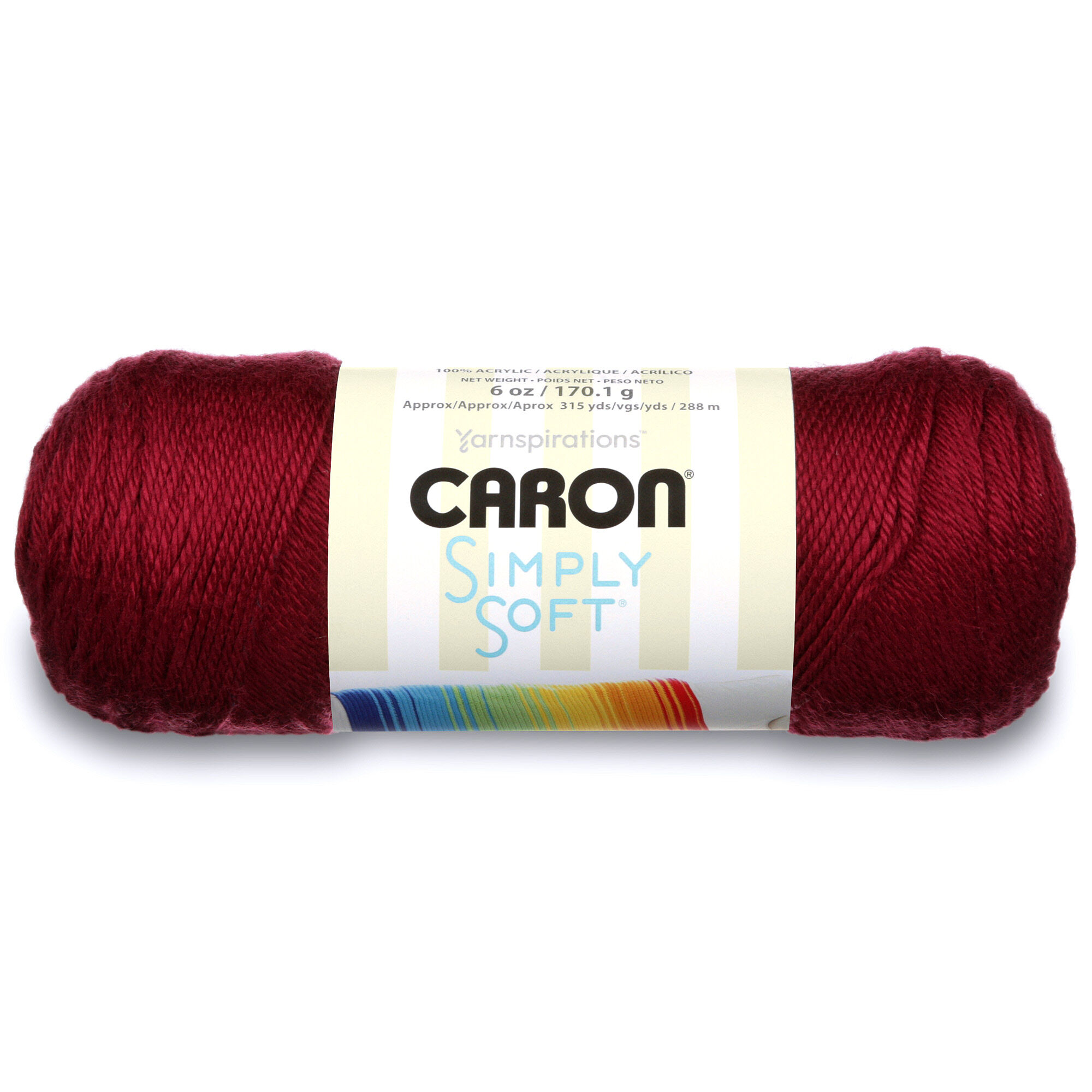 ACR. YARN:170GRx3BL (510GRM) (CARON/SIMPLY SOFT) - BURGUNDY