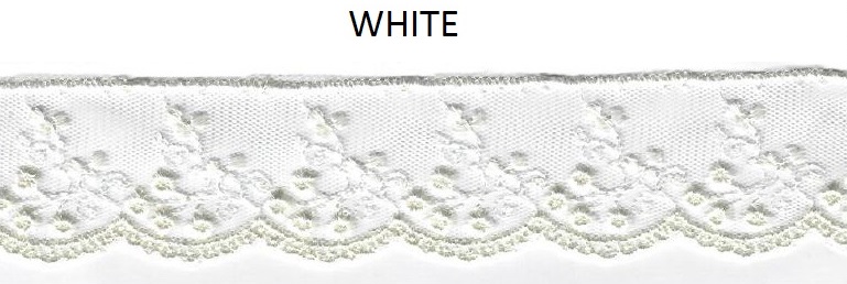 NET-CUT LACE:15Y (13.7MT)3.45CM) (D-44-4029) - White