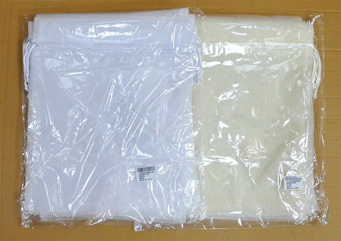 ORGANDY BAGS; 1DOZ/POLYBAG (3528) 1 ORGANDY BAGS; 1DOZ/POLYBAG (3528)