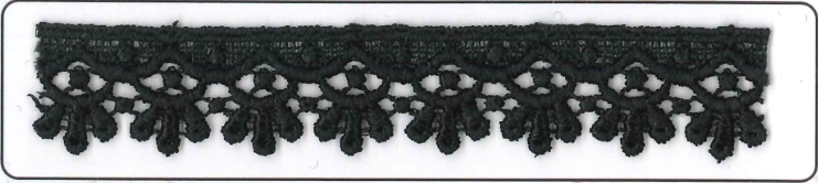 CHEM-CUT LACE:15Y (13.7M)1.88CM) (MA976) - Black