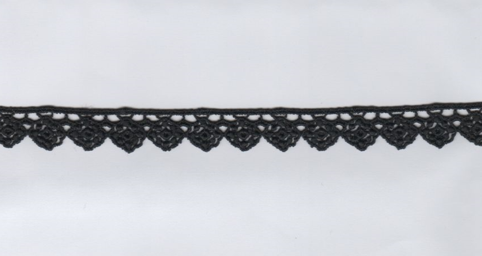 CH.LACE W/TEX::13.7MTR1.87CM (TX60-1046) - Black