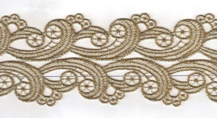 JAPAN MET CUT-LACE:7.5CM (15Y) (MT51-1122J) - Gold