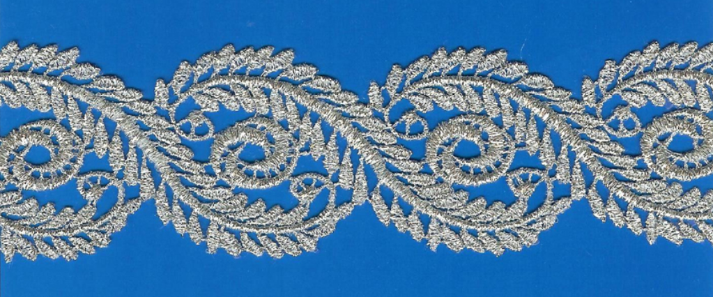 JAPAN MET CUT-LACE:5CM (15Y) (MT51-1116J) - WHITE/SILVER