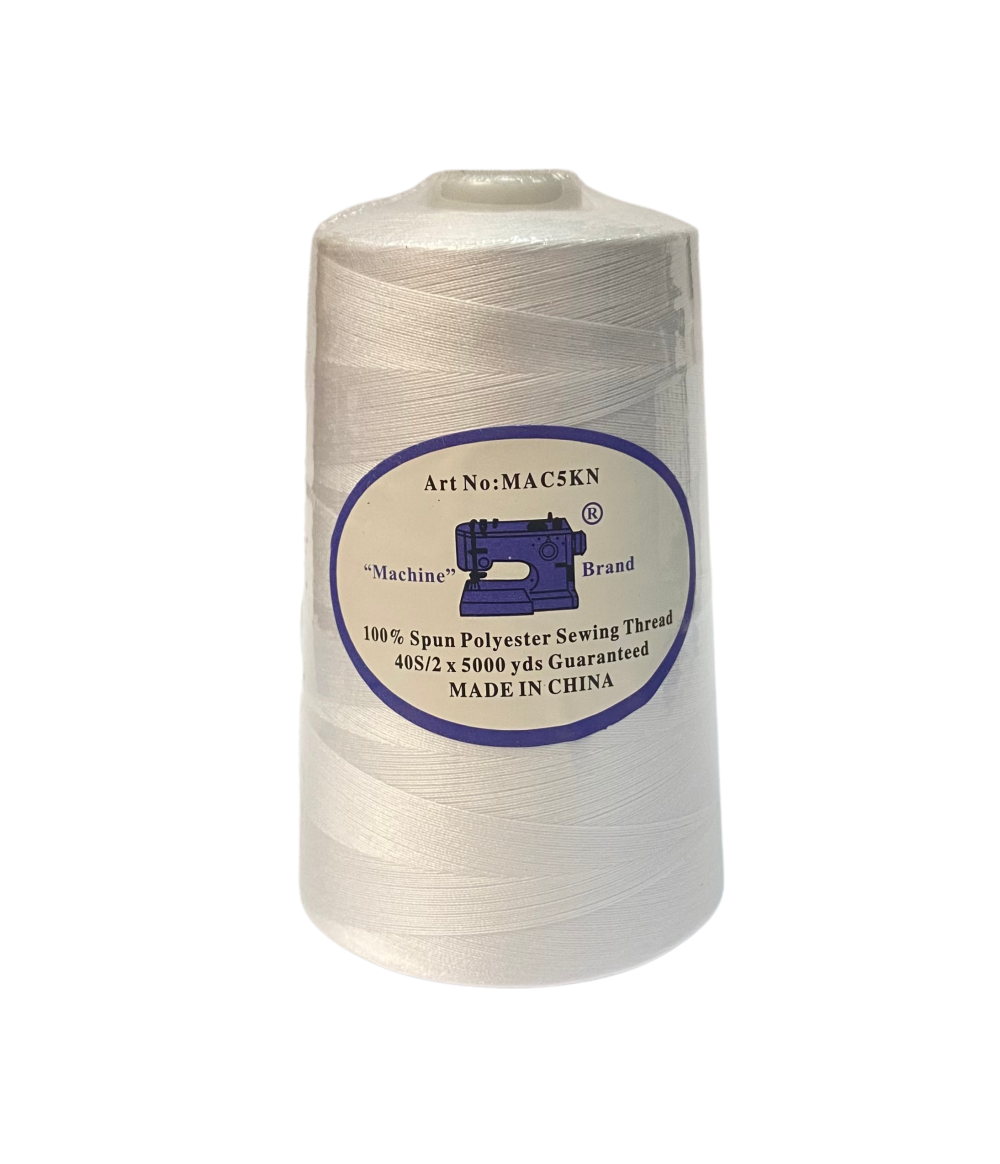 SPUN POL.SEW THREAD:5000Y (MAC5KN) - WHITE-A