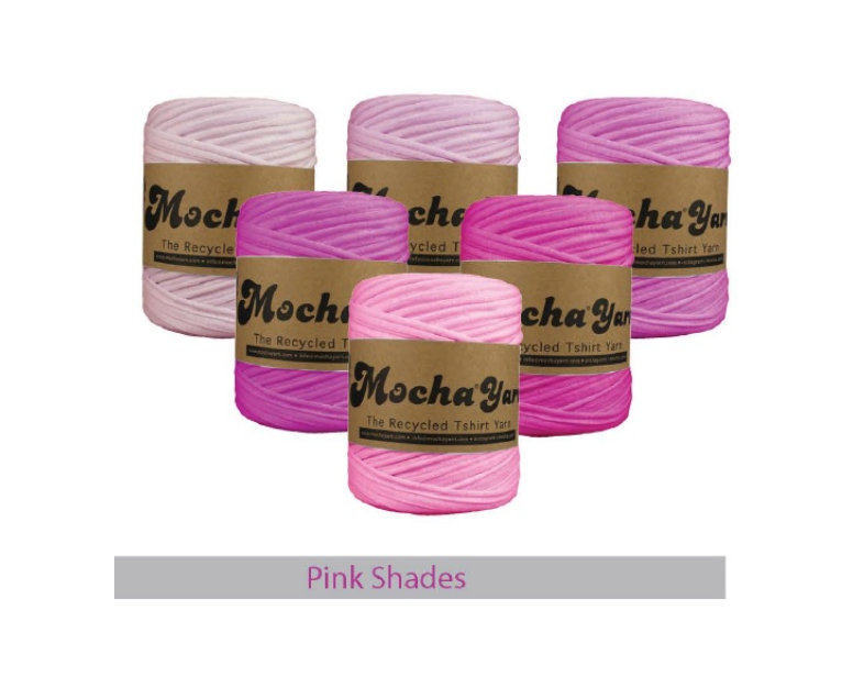 T-SHIRT YARN~120MTR (~700GRM) (MOCHA/T-SHIRT) - FUCHSIA/MIX