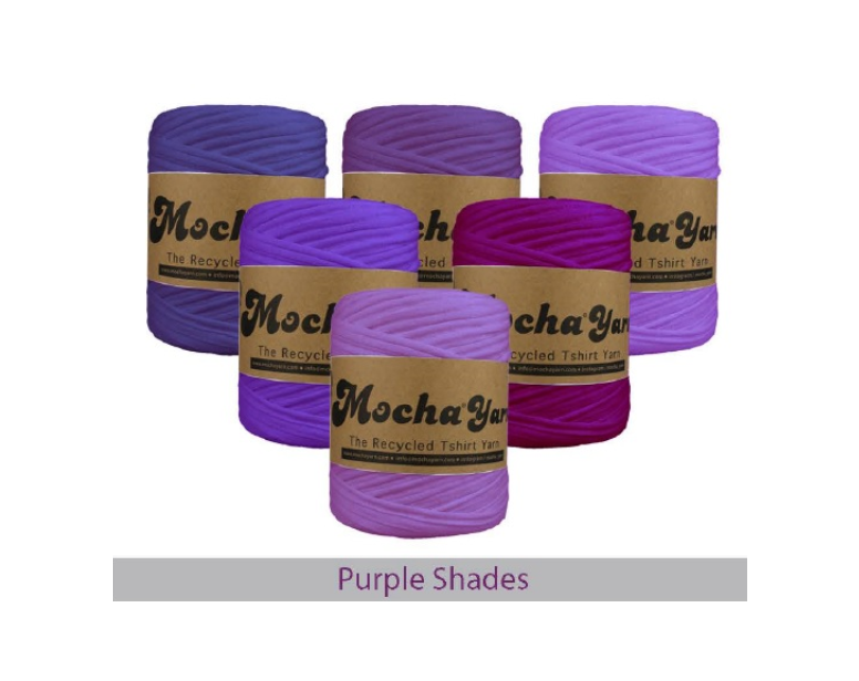 T-SHIRT YARN~120MTR (~700GRM) (MOCHA/T-SHIRT) - PURPLE/MIX