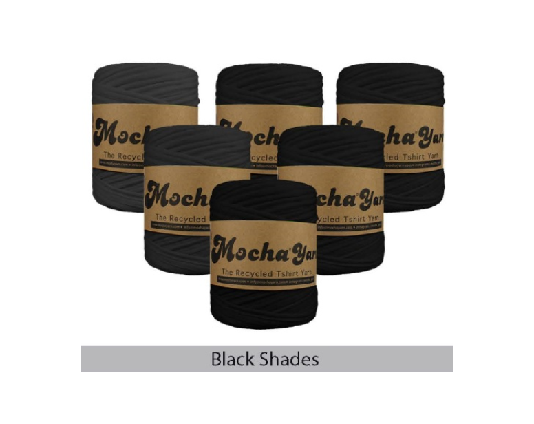 T-SHIRT YARN~120MTR (~700GRM) (MOCHA/T-SHIRT) - Black